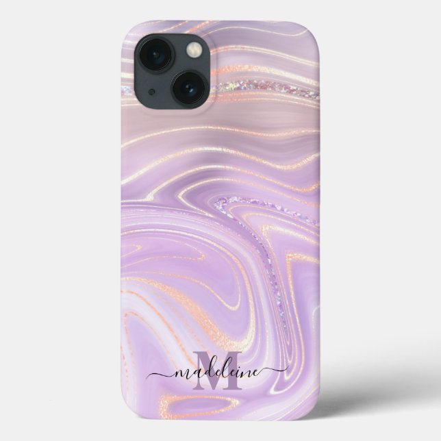 Rosa Kristall Marmor Iridescent Agate Case-Mate iPhone Hülle (Rückseite)