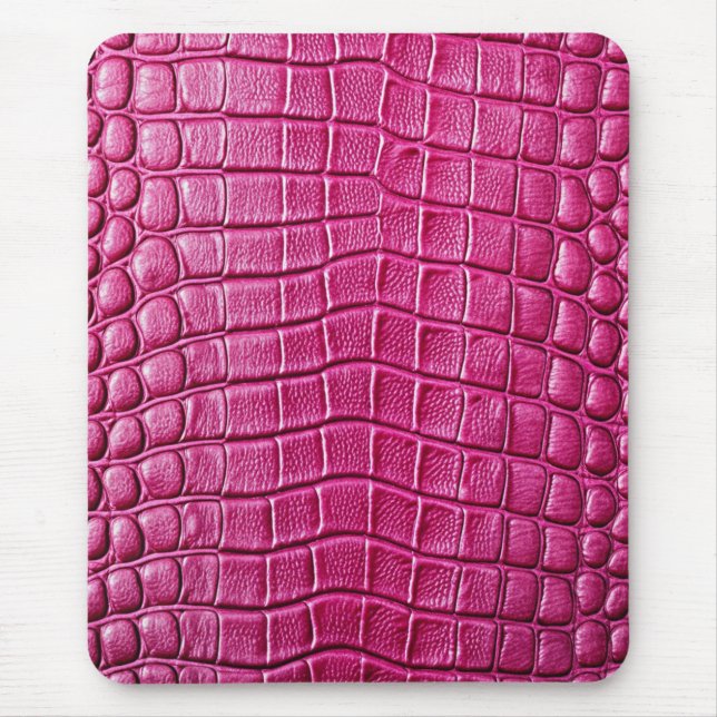 Rosa Krokodile Alligator Imitate Leder drucken Mousepad (Vorne)