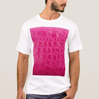 Rosa Krokodillederhaut, Lederstruktur T-Shirt