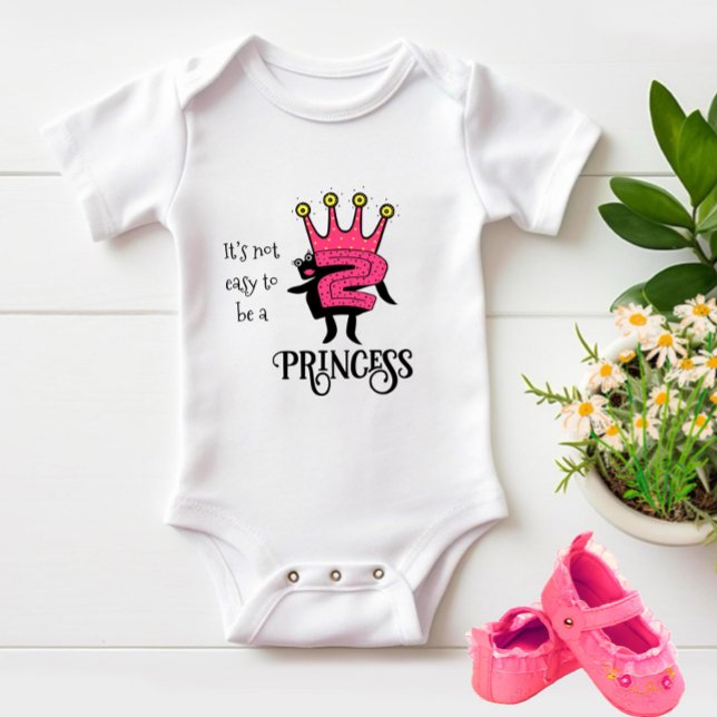 Rosa Krone mit Nummer zwei Baby Strampler (Von Creator hochgeladen)