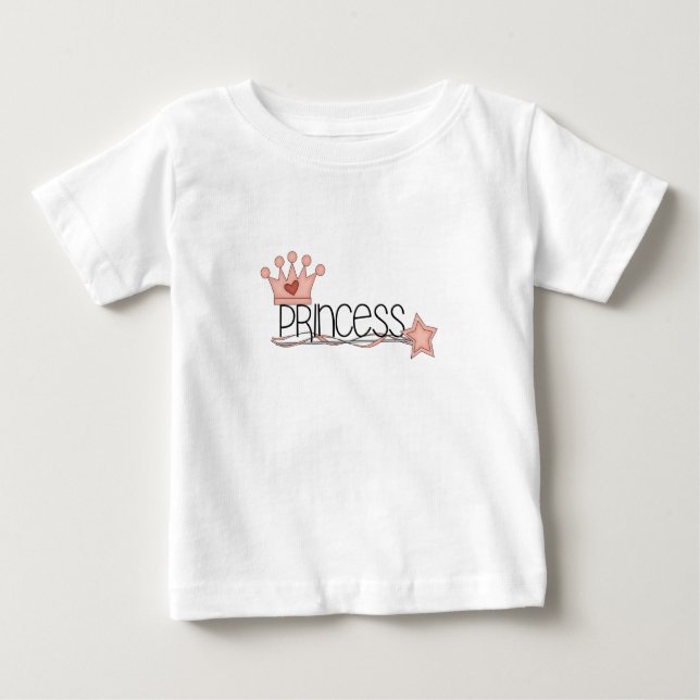 Rosa Krone und Wand Prinzessin Baby T-shirt (Vorderseite)