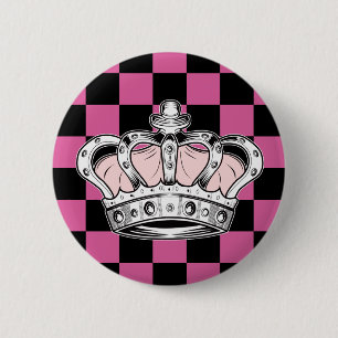 Rosa Kronen Königin Royal Glam Edgy Ästhetik Button