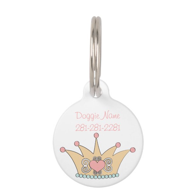 Rosa Kronen-Kosename-Umbau Haustiermarke (Vorderseite)