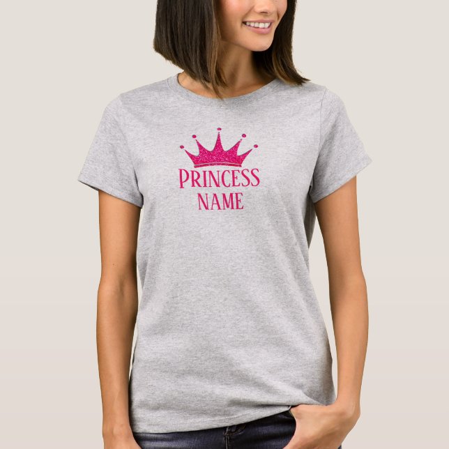Rosa Kronprinzessin ... Name zum T - Shirt hinzufü (Vorderseite)