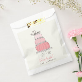 Rosa Kuchen-Gänseblümchenchic-Mädchen-3. Geschenktütchen