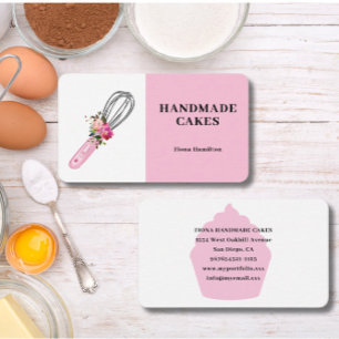 Rosa Kuchen Konditor Bäckerei Visitenkarte