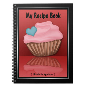 Rosa Kuchen-Reflexions-rotes Rezept-Notizbuch Notizblock