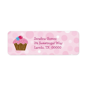 Rosa Kuchen-Rücksendeadresse-Aufkleber