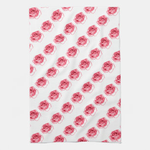 rosa Küchenhandtuch mit Rosen Handtuch