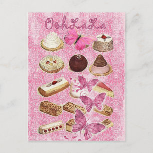 rosa Kuchenplätzchen französischen Gebäcks Paris Postkarte