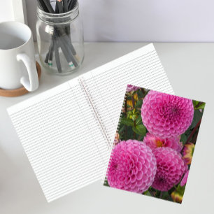 Rosa Kugeldahlien Blumen Notizbuch