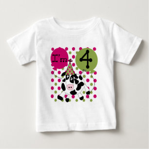 Rosa Kuh 4. Geburtstag - Hemden und Geschenke Baby T-shirt