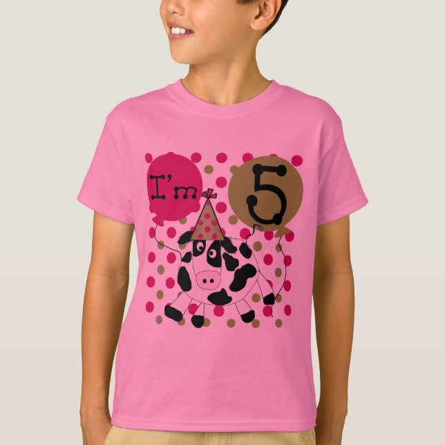 Rosa Kuh 5th Birthday Shirts und Geschenke (Vorderseite)