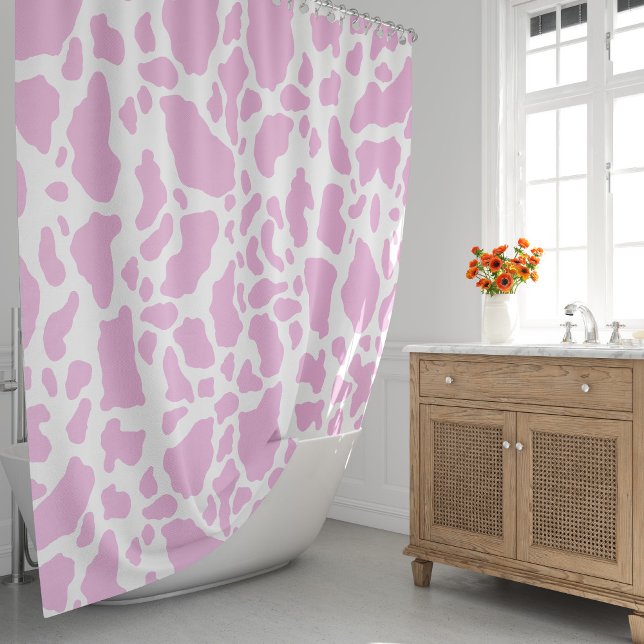 Rosa Kuh drucken Duschvorhang (Pink Cow Spots Animal Print Pattern Shower Curtain by Looly Elzayat)