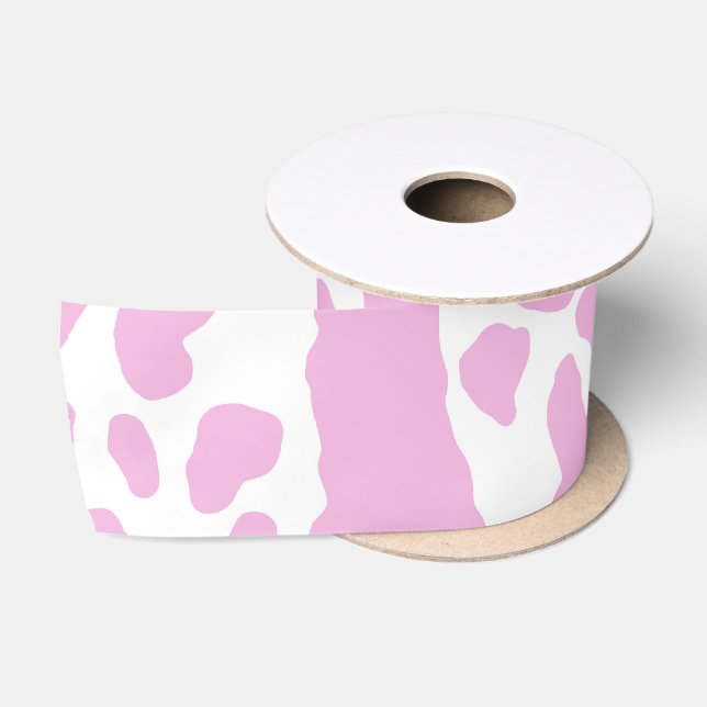 Rosa Kuh drucken Satinband (Spule)