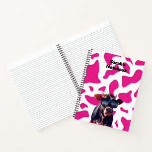 Rosa Kuh Print Custom Notebook Notizbuch