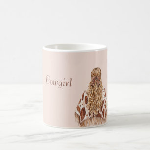 Rosa Kuhdruck Cowgirl-Poncho Kaffeetasse