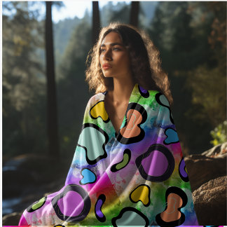 rosa Kuhdruck Fleecedecke