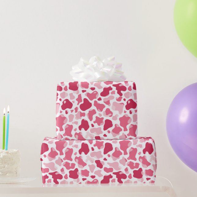 Rosa Kuhdruck Geschenkpapier (Partygeschenke)