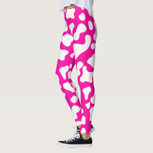 Rosa Kuhdruck Leggings