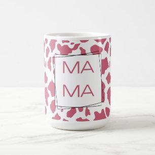 Rosa Kuhdruck „MAMA“ Kaffeetasse