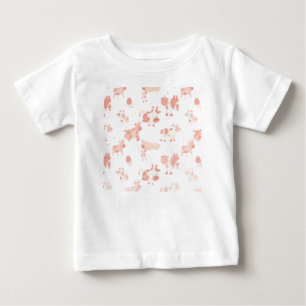 Rosa Kuhdruckmuster Süßer Pastell-Tierdruck Baby T-shirt