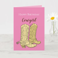 Rosa Kuhgirl-Cowboystiefel Geburtstag