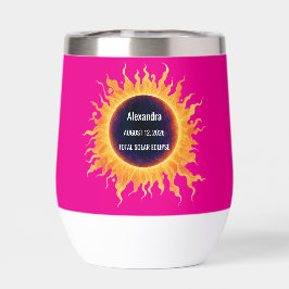 Rosa kühnes Wasserfarben-Totale Sonnenfinsternis 2