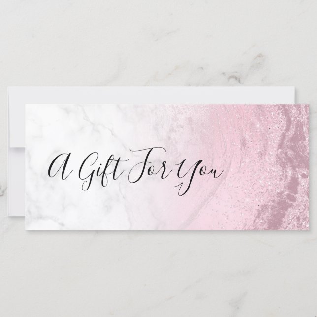 Rosa Küken Rose Gold Glitzer Marmor Makeup Künstle (Vorderseite)