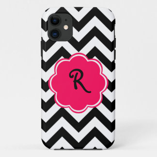Rosa kundenspezifisches Neonmonogramm mit Case-Mate iPhone Hülle