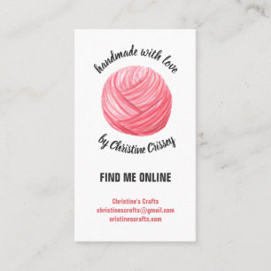 Rosa Kunsthandwerk Handgearbeitete Garne Visitenkarte