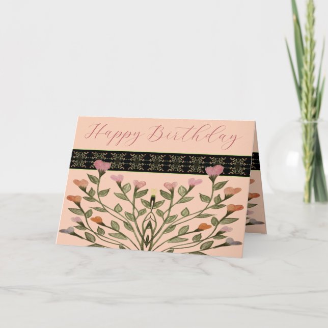 rosa Künstlerisch entworfen Karte (Vorderseite)