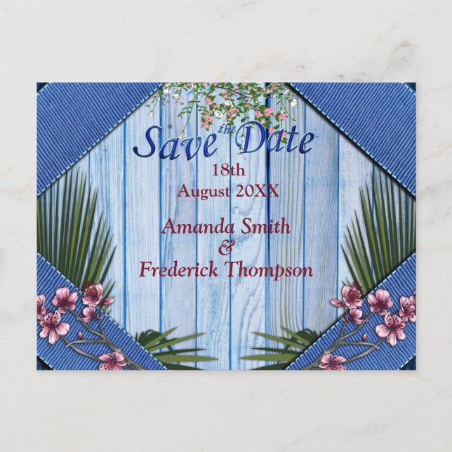 Rosa künstlerische Blume auf der Blutholzstruktur Ankündigungspostkarte (Vorderseite)