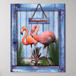 Rosa künstlerische Blume auf der Blutholzstruktur Poster