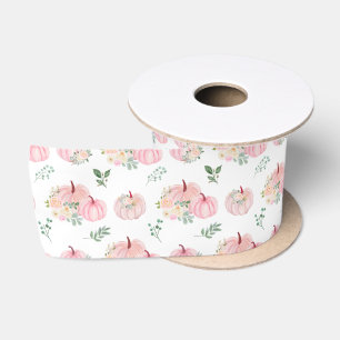 Rosa Kürbis-Blumen Satinband