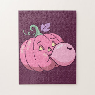 Rosa Kürbis Bubble Gum Süße Pastell-Halloween Puzzle