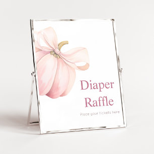 Rosa Kürbis Coquette Windel-Raffle-Schild Poster