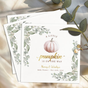 Rosa Kürbis Herbst-Baby-Party-Papier-Servietten Serviette