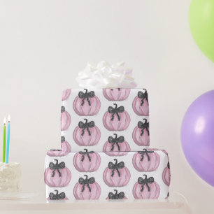 Rosa Kürbis mit schwarzem Bug Geschenkpapier