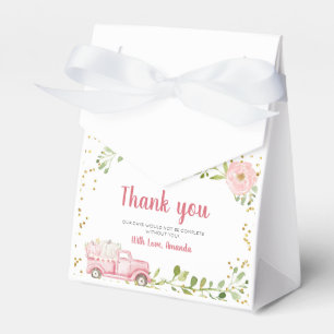 Rosa Kürbis Vintage-LKW Gras-Party  Geschenkschachtel
