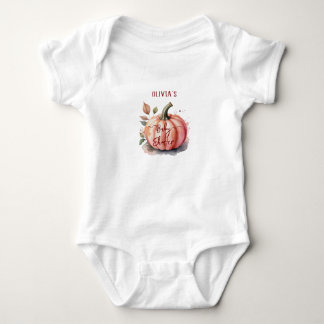 Rosa Kürbis-Wasserfarbe-Boho-Baby-Mädchen-Party Baby Strampler