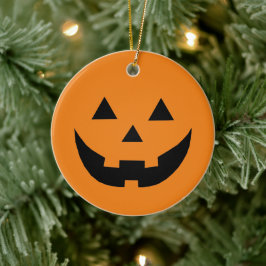 Rosa Kürbislaterne Kürbis Halloween Keramik Ornament