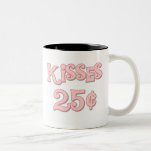 Rosa küsst 25 Cents Zweifarbige Tasse