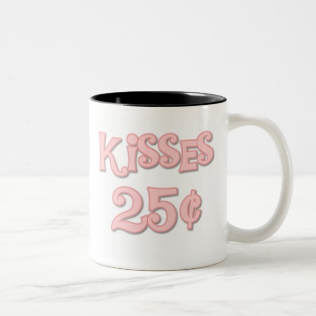 Rosa küsst 25 Cents Zweifarbige Tasse (Rechts)