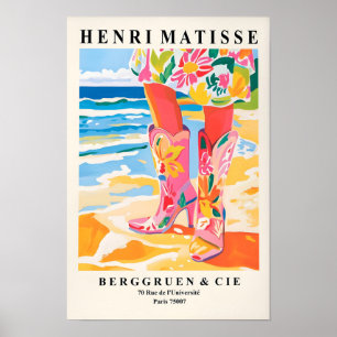 Rosa Küsten-Cowgirl-Druck, Dopamin-Dekor, Boho A Poster