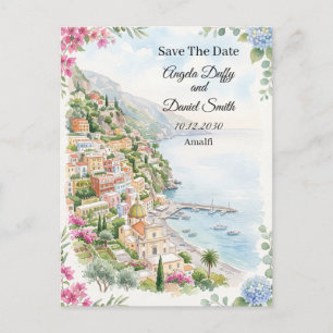 Rosa Küstenflorales Save-The-Date-Postkarte Postkarte