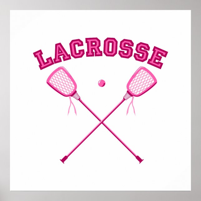 Rosa Lacrosse-Logo Poster (Vorne)