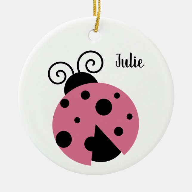 Rosa Ladybug Ornament Round (Vorne)