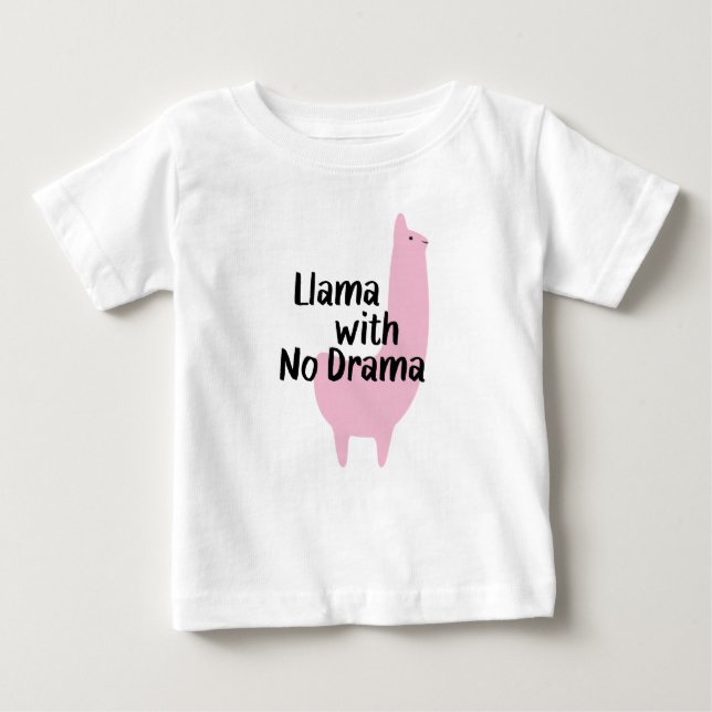 Rosa Lama-Baby-T - Shirt (Vorderseite)
