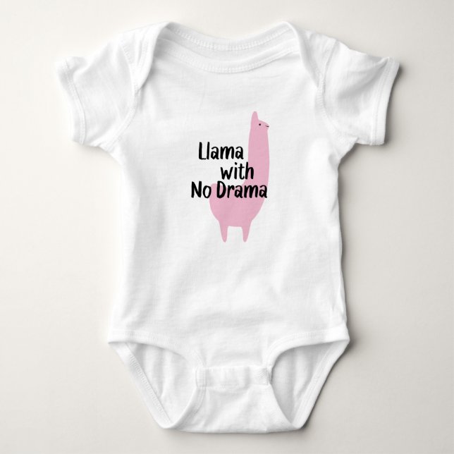 Rosa Lama Babysuit Baby Strampler (Vorderseite)